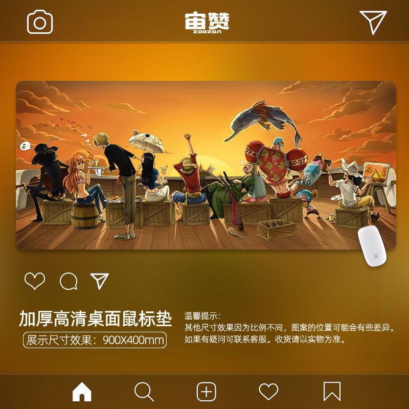 Tấm Lót Chuột Và Bàn Phím Máy Tính Cỡ Lớn Họa Tiết one piece Đơn Giản Dành Cho Văn Phòng