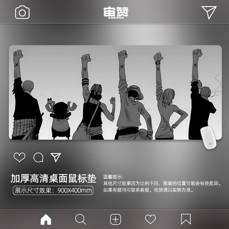 Tấm Lót Chuột Và Bàn Phím Máy Tính Cỡ Lớn Họa Tiết one piece Đơn Giản Dành Cho Văn Phòng