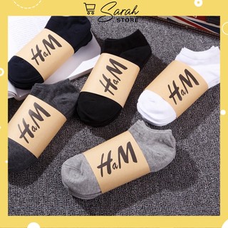 Set 10 đôi tất cổ ngắn nam nữ HM chống hôi chân hàng đẹp y hình
