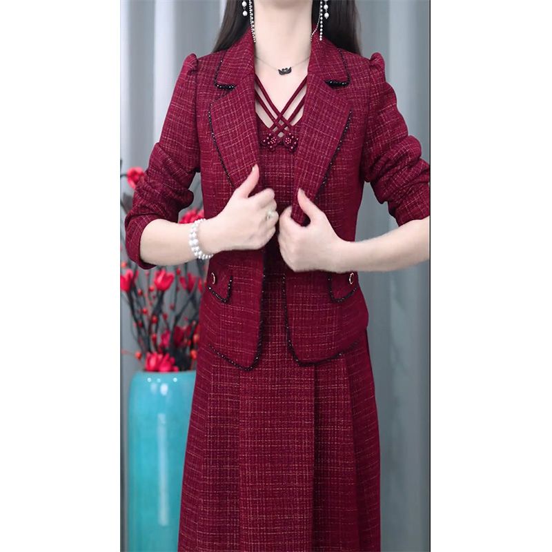 Set Đầm Hai Món Thời Trang Mùa Đông 11.444 Dành Cho Phụ Nữ Trung Niên