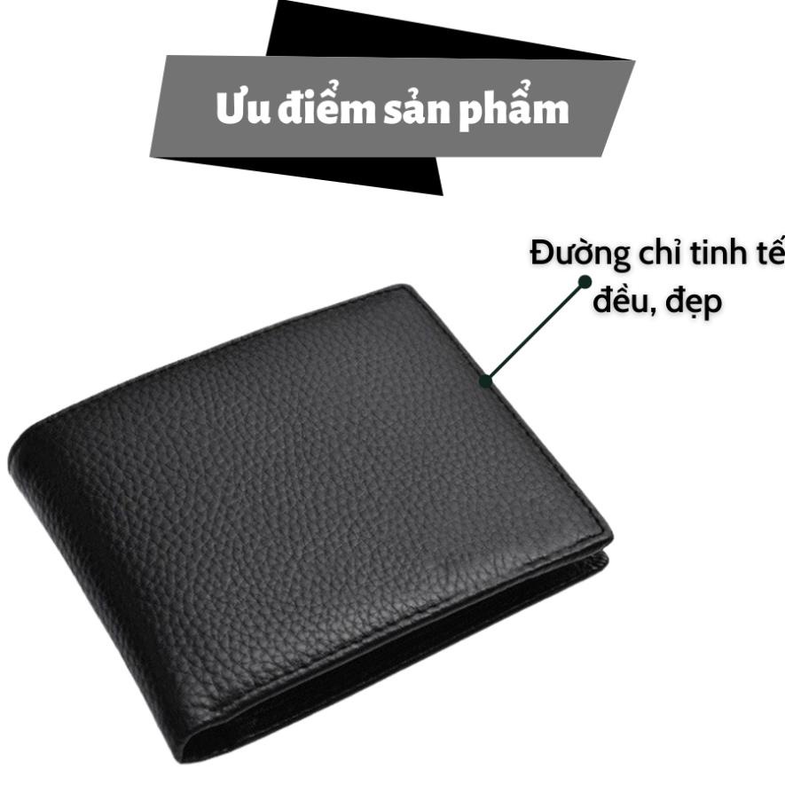 Ví Nam Da Bò Cao Cấp - Bóp Nam Tặng Kèm Hộp Dùng Làm Quà Tặng - LT01