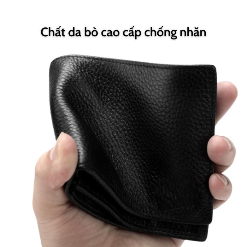 Ví Nam Da Bò Cao Cấp - Bóp Nam Tặng Kèm Hộp Dùng Làm Quà Tặng - LT01