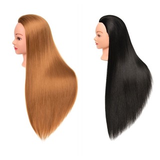 Đầu manocanh học làm tóc, bện tết tóc tạo kiểu loại tóc dài, mặt makeup sẵn - kvdc115