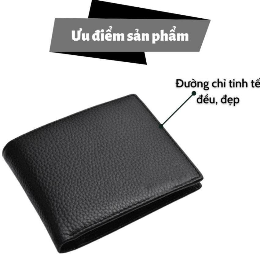 Ví Nam Da Bò Cao Cấp - Bóp Nam Tặng Kèm Hộp Dùng Làm Quà Tặng - LT01