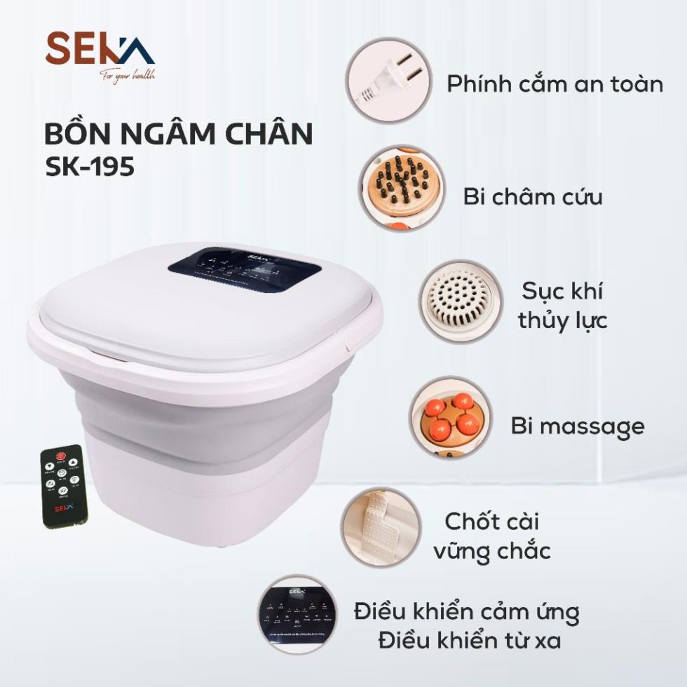 Bồn Ngâm Chân Massage Hồng Ngoại SEKA Gập Gọn Dung Tích 10L BH 12 thán