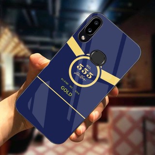 Ốp Lưng Điện Thoại Samsung Galaxy A10S Mặt Kính Sáng Bóng, Cao Cấp Họa Tiết 555 Cực Pro Floveme