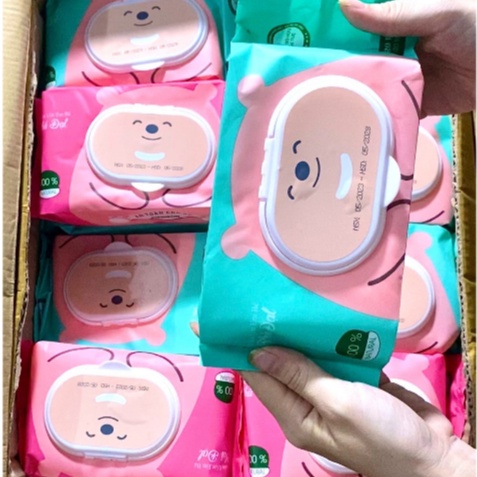 Thùng khăn giấy ướt 32 gói gấu trúc, khăn giấy ướt không mùi phú đạt cao cấp chính hãng - Hie en Store