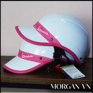 Mũ bảo hiểm kết lưỡi trai chính hãng vespa trơn nam nữ nón bảo hiểm kết lưỡi trai vespa