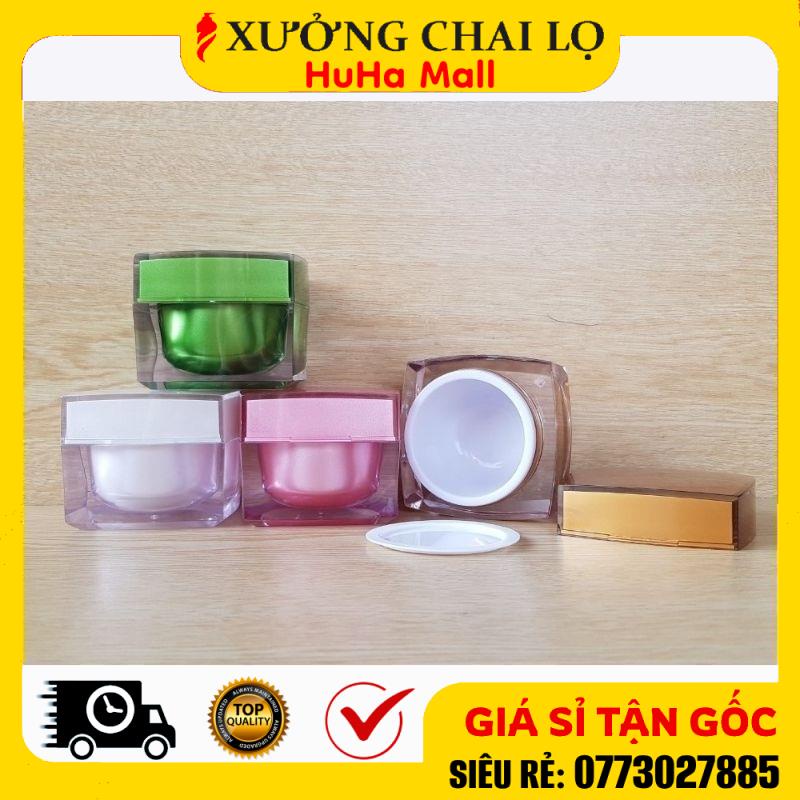 Hũ Hộp Chiết Mỹ Phẩm ❤ Siêu Rẻ ❤ Hủ Hộp Đựng Kem Face Hình Vuông 15g 30g 50g g15 g30 g50 , Phụ Kiện Du Lịch