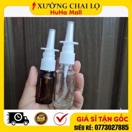 Chai Lọ Xịt Mũi Thẳng Thủy Tinh 5ml,10ml,15ml, 20ml,30ml,50ml Đựng Dung Dịch Xịt Mũi, Xoang, Họng