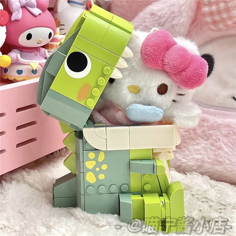 Bộ Đồ Chơi Lắp Ráp lego diy Hình Khủng Long Trái Tim Dễ Thương Sáng Tạo Cho Bé Gái
