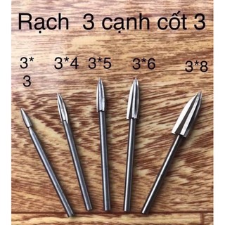 mũi lũa gỗ điêu khắc, chạm trổ khắc tỉa cốt 3mm
