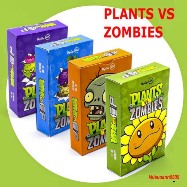 (5 phiên bản) Bộ 55 Thẻ Bài trò chơi giải trí Plants Vs Zombies