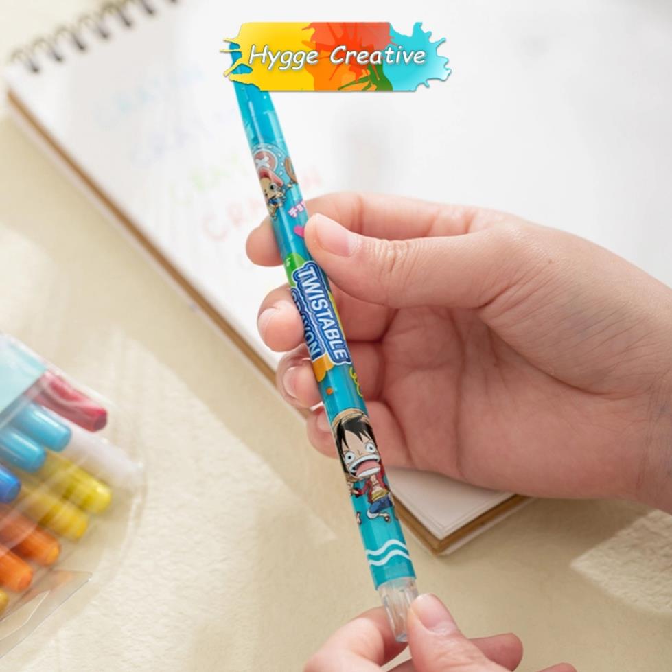 Bút Màu Sáp Vặn Dài 12 Màu Deli EC217-12  - Họa Tiết Anime One Piece