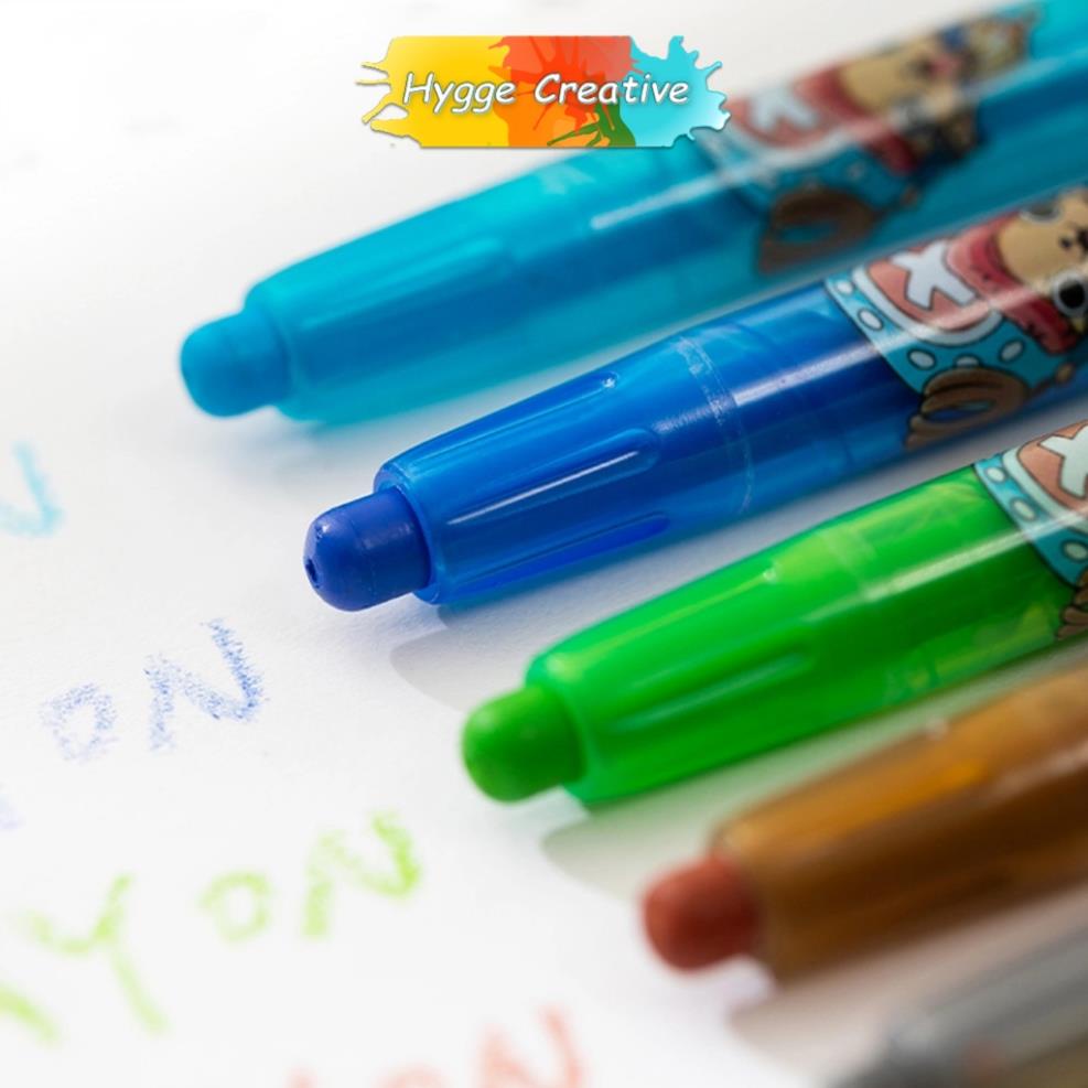 Bút Màu Sáp Vặn Dài 12 Màu Deli EC217-12  - Họa Tiết Anime One Piece