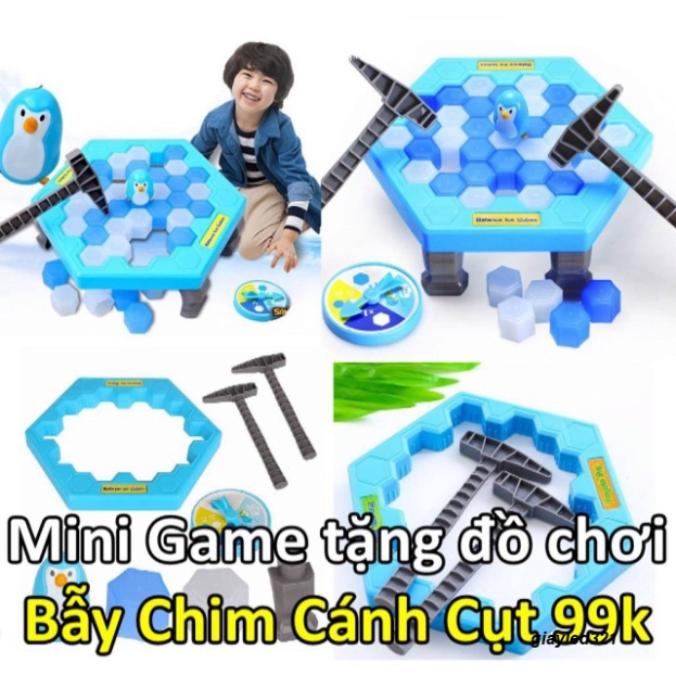 Combo Penguin Trap - Bẫy penguin Tặng bài UNO-Đập băng,phá băng chim cánh cụt