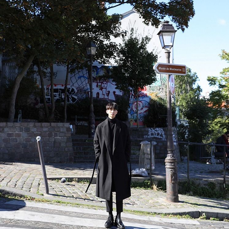 Áo Khoác Len Dày Dáng Dài Form Rộng Thời Trang Hàn Quốc Cho Nam