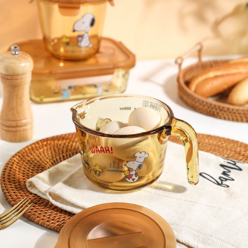 Hộp Đựng Cơm Trưa Bằng Thủy Tinh Chịu Nhiệt Hình Hoạt Hình snoopy