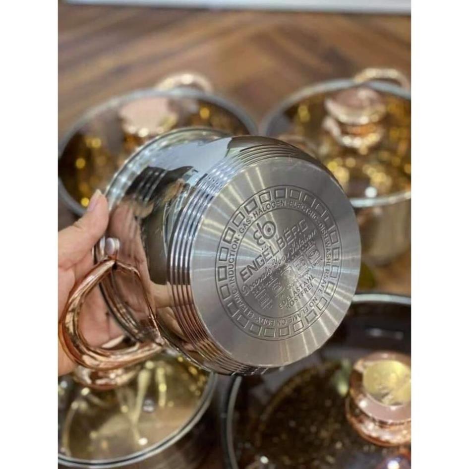 Bộ 6 Món Nồi Đức Inox DEGOUNE Cao Cấp 5 Đáy Chính Hãng Siêu Dày Bền Cho Gia Đình Nội Trợ