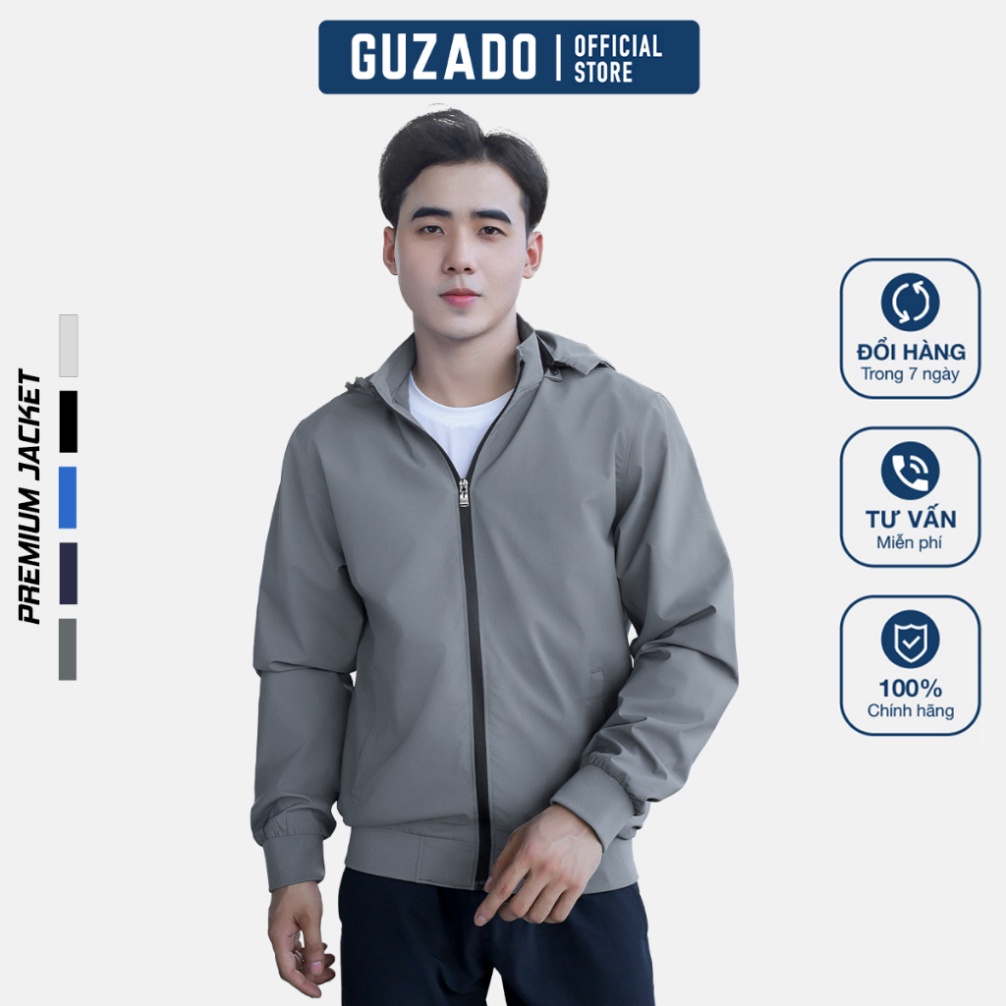Áo khoác nam Cao Cấp Guzado Jacket Premium Bo Gấu Chống Gió Cực Tốt GAG16