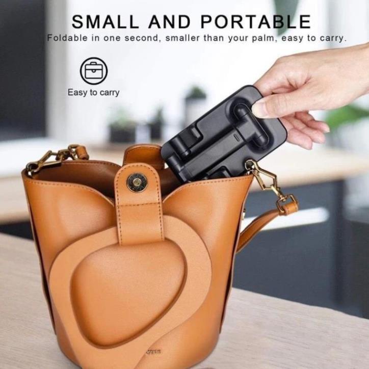 Giá Đỡ Điện Thoại Máy Tính Bảng Gấp Gọn Đen, Livestream, Học Online, Để Bàn Quay Phim Ghi Hình Đa Năng Paolu