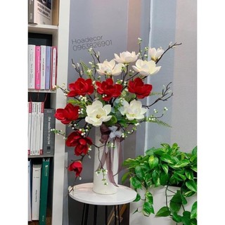 Hoa mộc lan giả - hoa mộc lan xốp 6 bông - hàng cao cấp