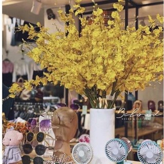 Hoa lan giả/ hoa lụa - hoa lan vũ nữ cành 8 nhánh decor loại 1