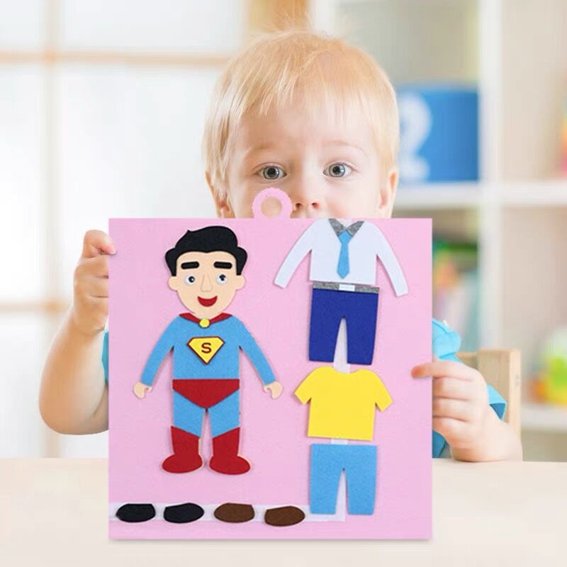Đồ chơi trẻ em - Xếp Hình thay trang phục Bằng Vải Nỉ Giáo Dục Sớm Cho Bé