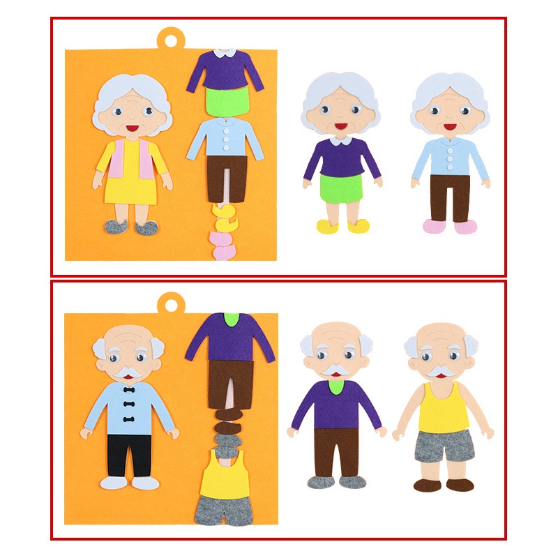 Đồ chơi trẻ em - Xếp Hình thay trang phục Bằng Vải Nỉ Giáo Dục Sớm Cho Bé