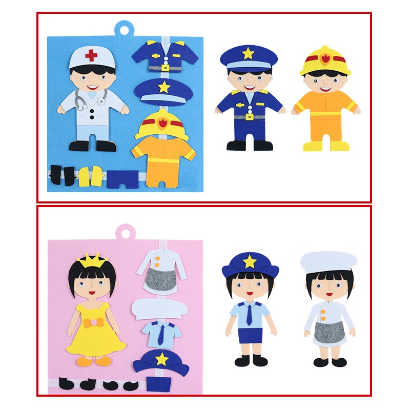 Đồ chơi trẻ em - Xếp Hình thay trang phục Bằng Vải Nỉ Giáo Dục Sớm Cho Bé