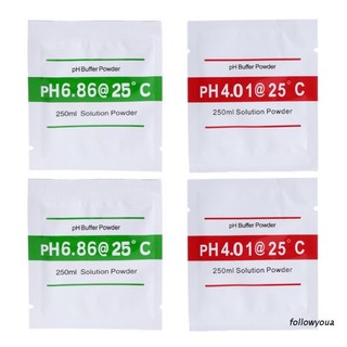 4 Pcs PH Buffer Solution Powder PH For Test Meter Measure Calibration 4.01 6.86