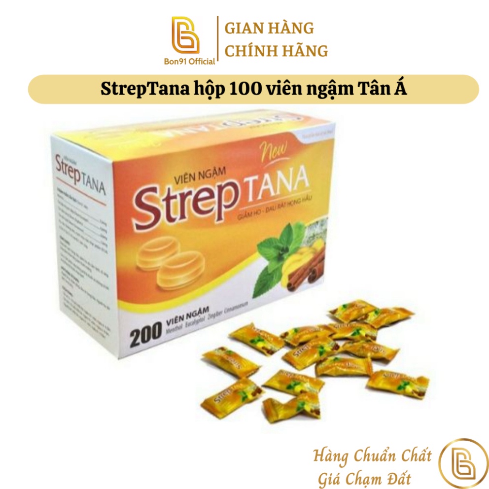 StrepTana hộp 100 viên ngậm Tân Á