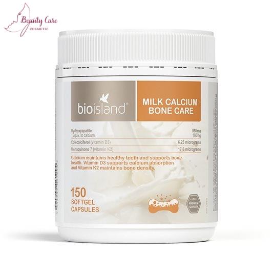 Canxi Milk Calcium Bone Care Bio Island ( Bonecare 150 viên), Canxi hữu cơ bio island bone care 150v, Canxi bò sữa  auth