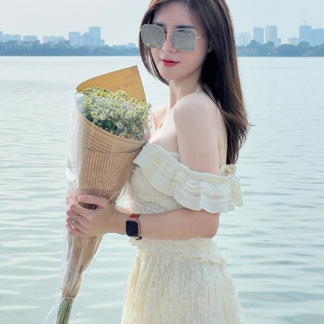 Set áo chân váy ren tiểu thư, set váy trắng nữ vải ren, set đồ nữ sang chảnh, set chân váy dáng dài Loga store_ L668