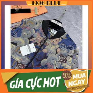 Áo khoác nam nữ vải gấm dệt gấu hàng quảng châu 2 lớp - Áo khoác bomber nam nữ phong cách hàn quốc A3