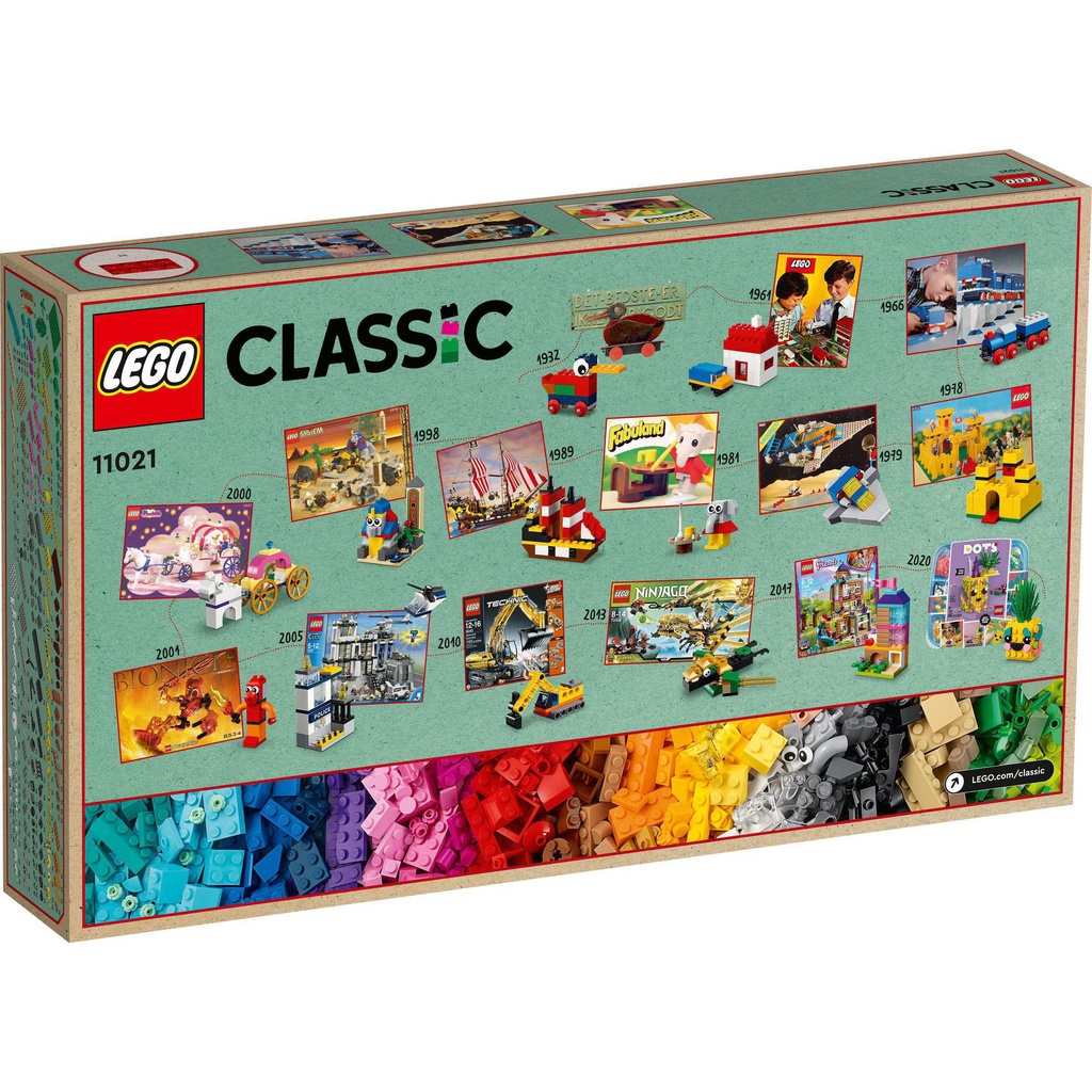 [Mã LEGOSPT10 giảm 10% đơn 999K] LEGO Classic 11021 Hộp gạch Classic sáng tạo phiên bản 90 năm (1100 chi tiết)