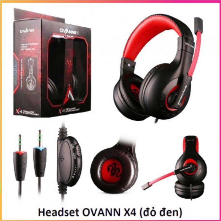 Tay Nghe Headphone máy tính kèm micro Ovan x4 ( 2 cổng 3.5 ). Bảo hành 3 Tháng