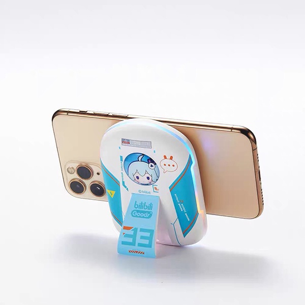 Sạc dự phòng không dây Bilibili chính hãng có đèn led kiêm giá đỡ điện thoại - Pin sạc dự phòng