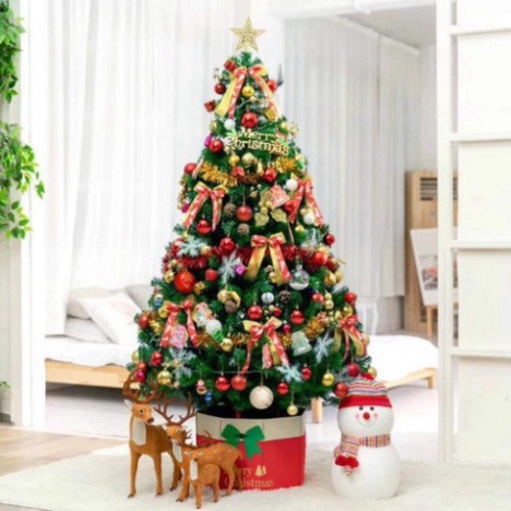 Cây Thông Noel 1m5 , 1m8 , 2m1,1m9 đặc biệt - Cây Thông Xanh Tán Dày Đầy Đủ Phụ Kiện
