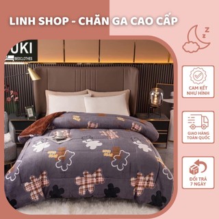 Chăn nỉ lông cừu Yuki tem mác chính hãng, Mền Yuki 3 lớp dày dặn size 2mx2m3