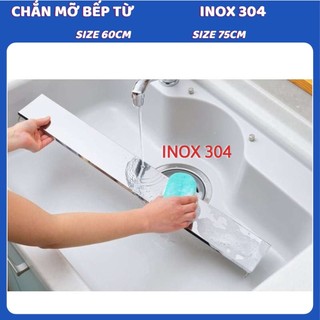 Inox 304 loại tốt - chắn mỡ bếp từ nội địa nhật size60, size75, không hút nam châm - chính hãng điện tử hợp long