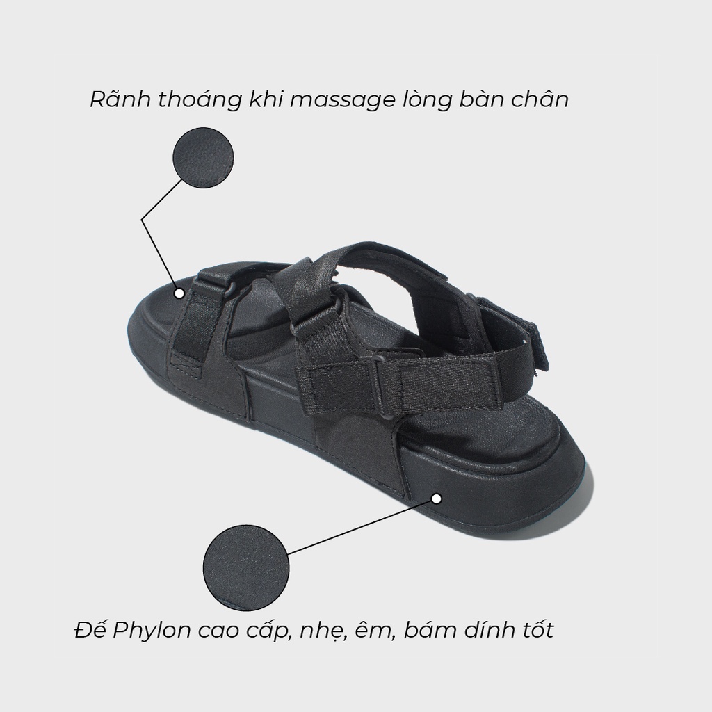 Giày Sandals Nam Nữ Shondo Platy 1 Full Đen PLA1010