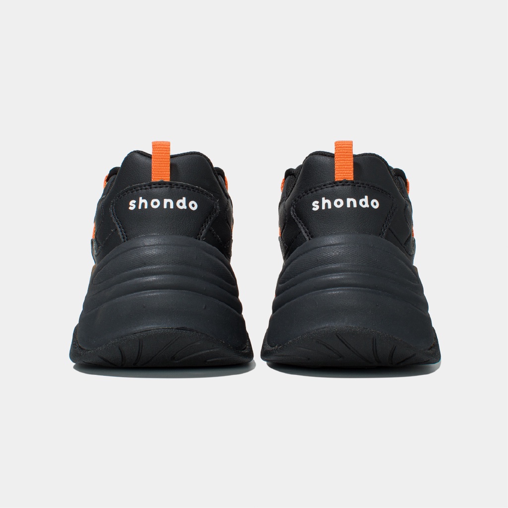 Giày Shondo Chunky S1 Đen Đế Ombre Đen Cam CHN1010