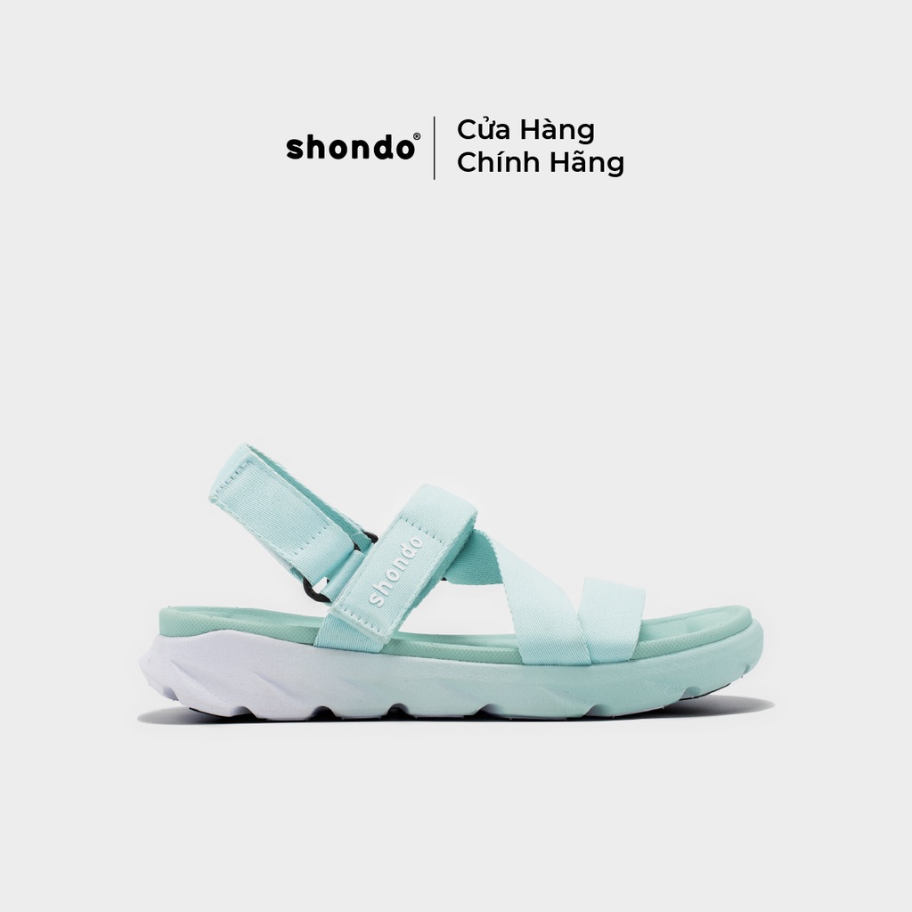 Giày Sandals Nữ Shondo F6 Sport Ombre Đế 2 Màu Xanh Mint Trắng F6S0442