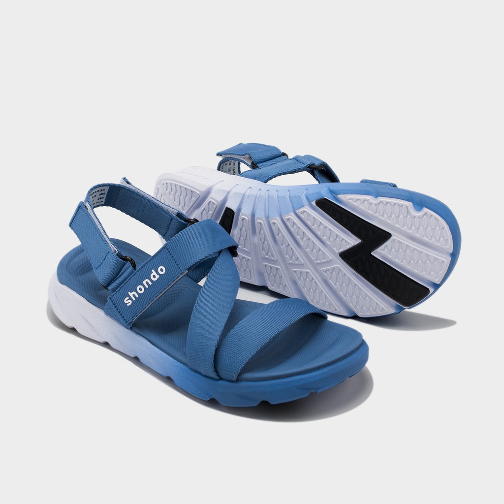 Giày Sandals Nam Nữ Unisex Shondo F6 Sport Ombre Xanh Parisian Trắng F6S0339