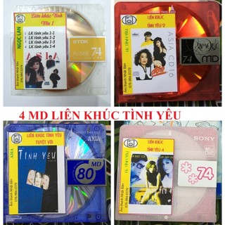Bộ 4 thiết bị md liên khúc tình yêu - md mini disc dùng cho đầu máy md của nhật