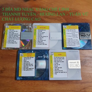 5 md chế linh - thanh tuyền - hương lan - tuấn vũ - bộ thiết bị lưu trữ md mini disc nhạc vàng chất lượng cao