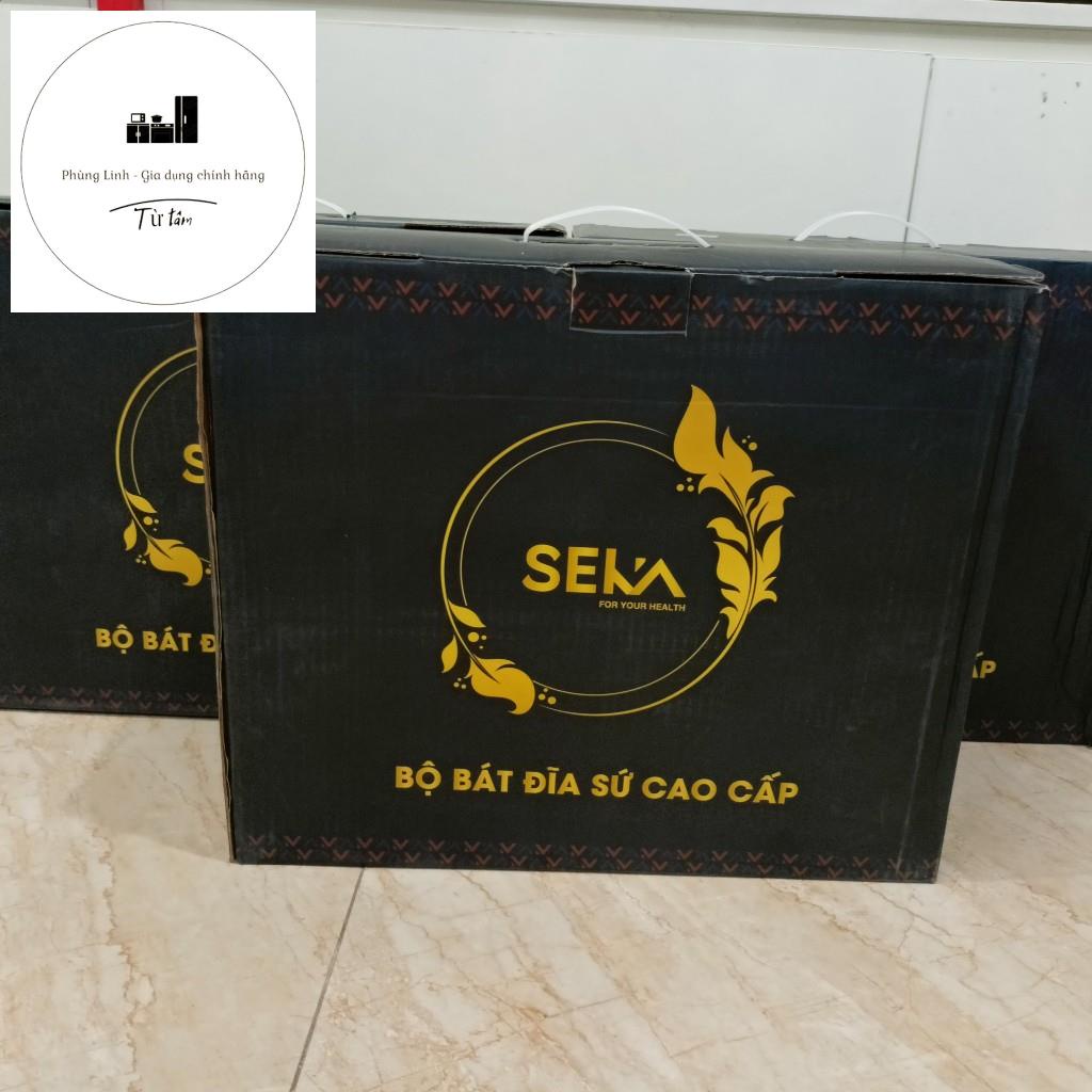 Bộ Bát Đĩa Sứ Họa Tiết CAO CẤP 28 chi tiết BHX-28 Seka siêu đẹp siêu sang và cực dày dặn