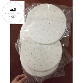 Giấy nến đục lỗ 23cm (100 tờ), giấy nến dùng cho nồi chiên không dầu, giấy nến siêu xịn không dính đồ ăn