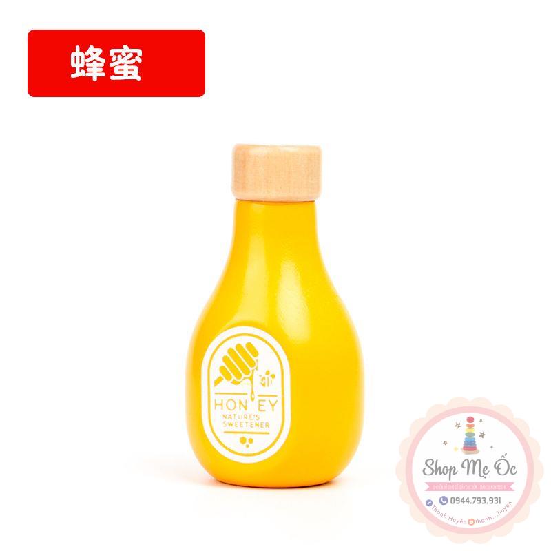 Đồ chơi - Set 4 chai sữa to bằng gỗ cho bé